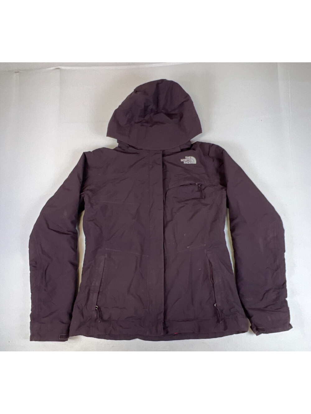 The North Face Women Medium Purple Hooded Winter Parka Jacket Fleece Lined